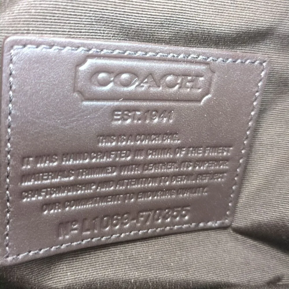 Coach Tan Nylon Messenger Bag‎ F70355 Brown Leather Trim Crossbody 2012 Unisex